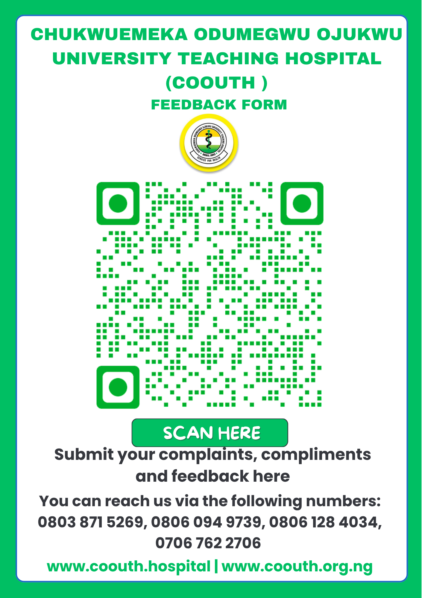 Scan QR Code to give feedback